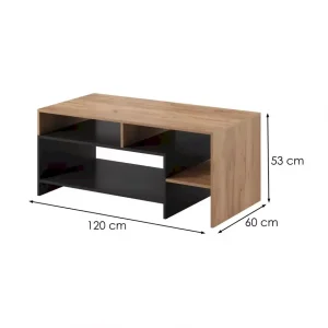 STOLIK KAWOWY ALVA DĄB CRAFT + ANTRACYT