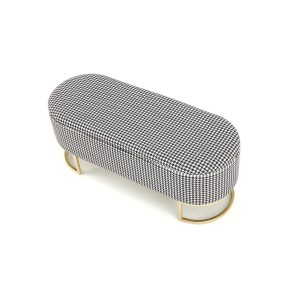 HARMONY ławka z funkcją pojemnika, czarny / biały / złoty