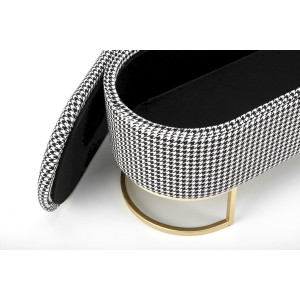 HARMONY ławka z funkcją pojemnika, czarny / biały / złoty