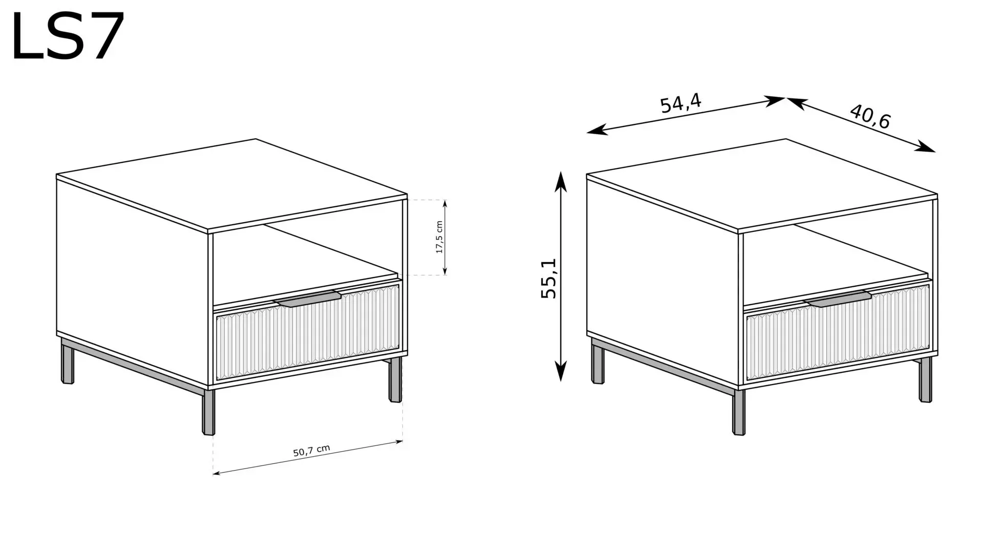 SZAFKA NOCNA LINKaSTYLES LS-7 CASHMERE