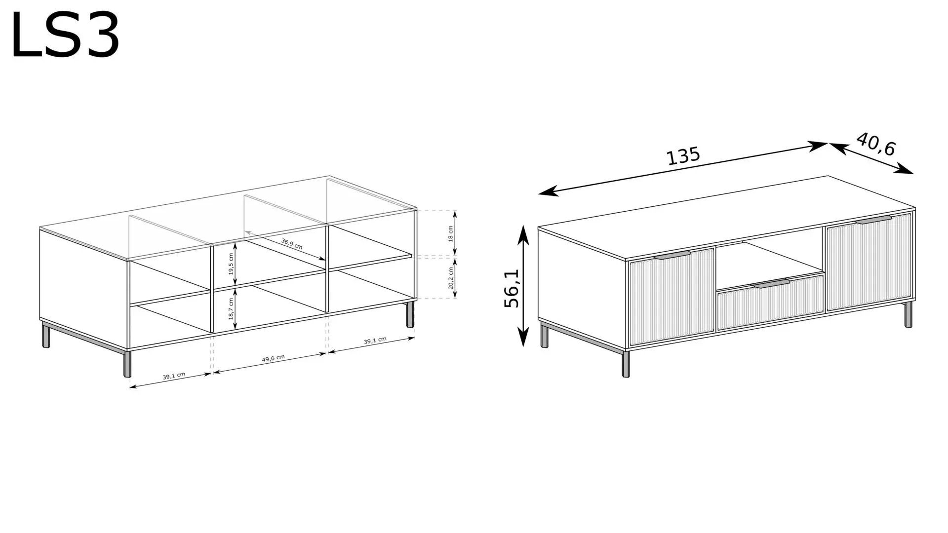 SZAFKA RTV LINKaSTYLES LS-3 INDIGO