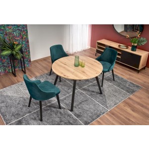 RUBEN stół kolor blat - dąb artisan, nogi - czarny (102-142x102x75 cm)