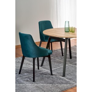 RUBEN stół kolor blat - dąb artisan, nogi - czarny (102-142x102x75 cm)