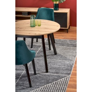 RUBEN stół kolor blat - dąb artisan, nogi - czarny (102-142x102x75 cm)