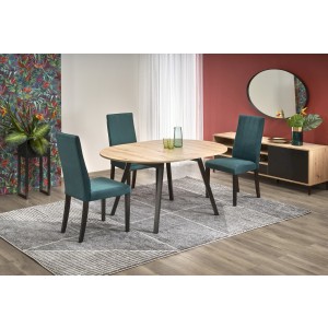 RUBEN stół kolor blat - dąb artisan, nogi - czarny (102-142x102x75 cm)