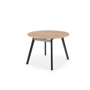 RUBEN stół kolor blat - dąb artisan, nogi - czarny (102-142x102x75 cm)