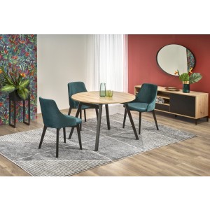 RUBEN stół kolor blat - dąb artisan, nogi - czarny (102-142x102x75 cm)