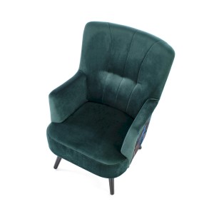 PAGONI fotel wypoczynkowy c. zielony / czarny (tkanina Bluvel #78)