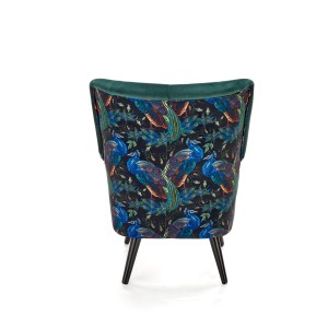 PAGONI fotel wypoczynkowy c. zielony / czarny (tkanina Bluvel #78)