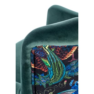 PAGONI fotel wypoczynkowy c. zielony / czarny (tkanina Bluvel #78)