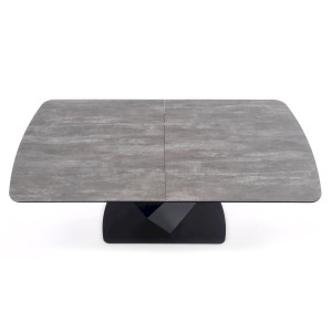 VINSTON stół rozkładany, blat - ciemny popiel / czarny, nogi - czarny