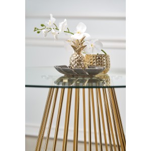 LIVERPOOL stół, blat - transparentny, nogi - złoty