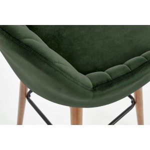 H93 hoker nogi - orzech, tapicerka - c. zielony