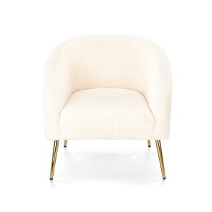 GRIFON fotel wypoczynkowy kremowy / złoty