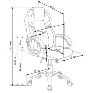 BARTON fotel gabinetowy czarno-biały
