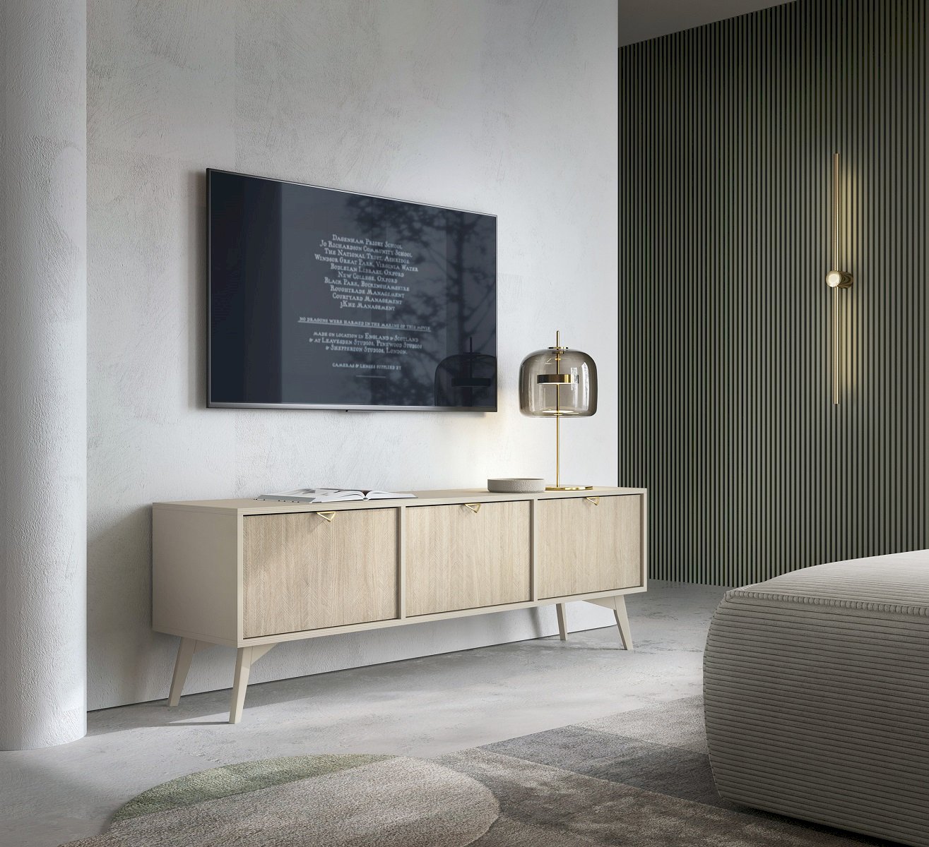 FOREST SZAFKA RTV 158 BEŻ PIASKOWY + JODEŁKA SCANDI