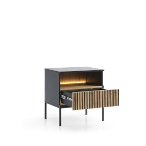 SENTO STOLIK NOCNY S54 (czarny/dąb wotan)