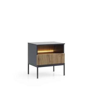 SENTO STOLIK NOCNY S54 (czarny/dąb wotan)