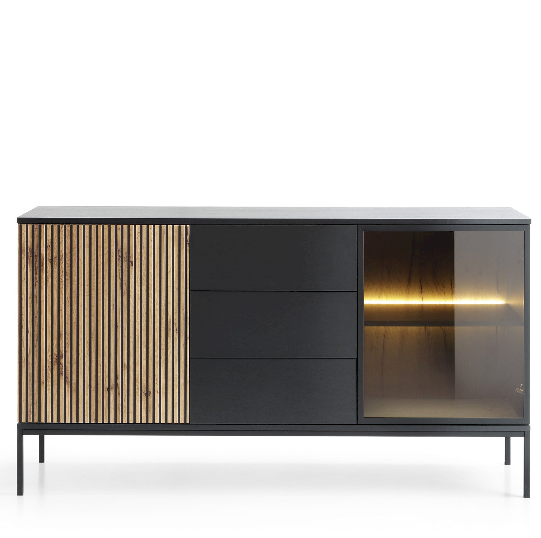 SENTO KOMODA KSZ154 (czarny/dąb wotan)