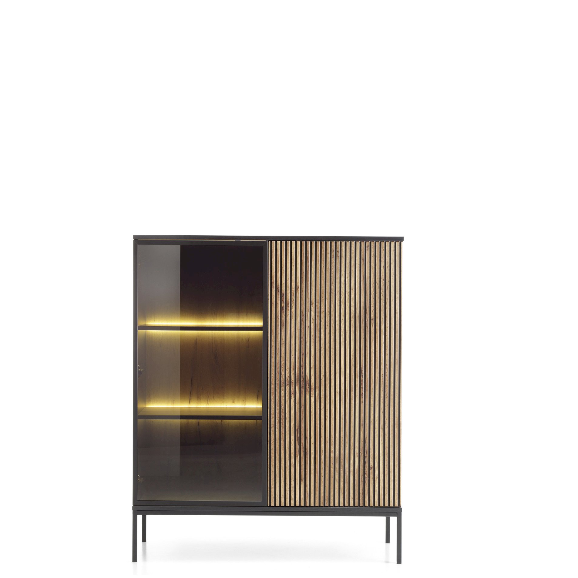 SENTO WITRYNA WT104 (czarny/dąb wotan)