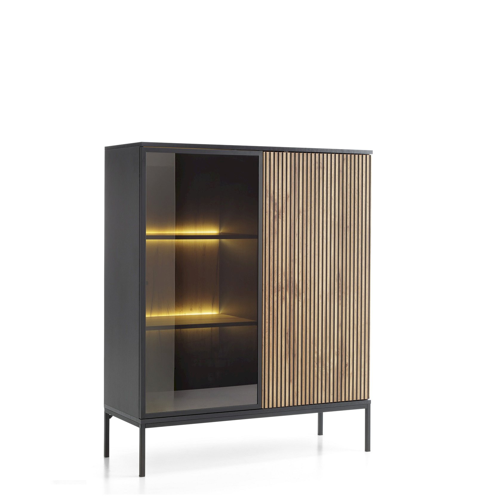 SENTO WITRYNA WT104 (czarny/dąb wotan)