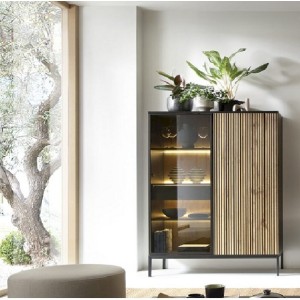 SENTO WITRYNA WTSZ104 (czarny/dąb wotan)