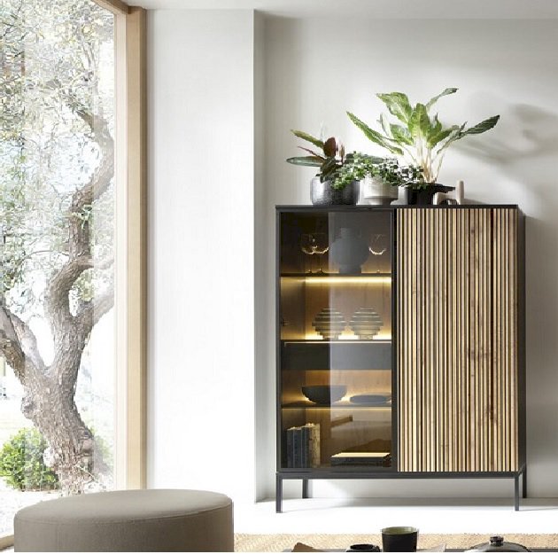 SENTO WITRYNA WTSZ104 (czarny/dąb wotan)