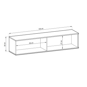 ORO SZAFKA RTV LAMELE RTV 135 SZARA