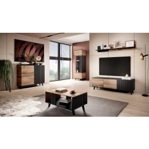 RANDOM P-1 półka wisząca dąb wotan/czarny