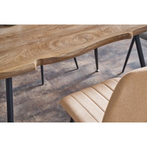 LARSON stół, blat - naturalny, nogi - czarny