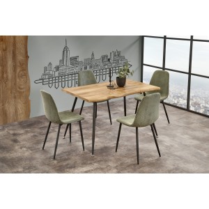 LARSON stół, blat - naturalny, nogi - czarny