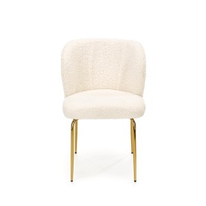 K474 krzesło kremowy-złoty