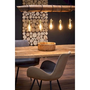 DICKSON stół rozkładany 120-180/80 cm, blat - naturalny, nogi - czarny