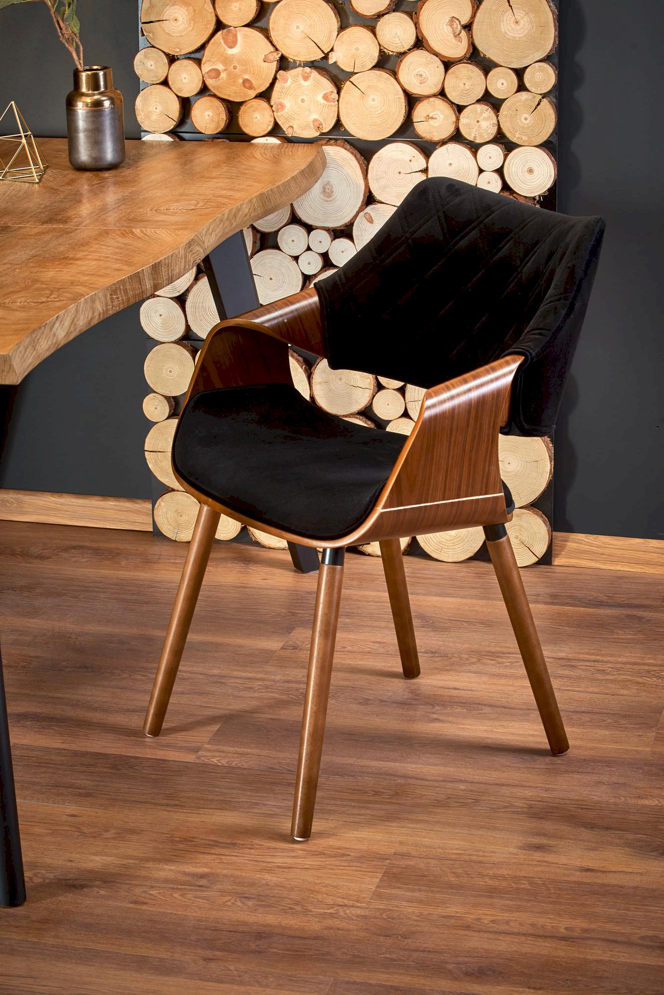 DICKSON stół rozkładany 120-180/80 cm, blat - naturalny, nogi - czarny