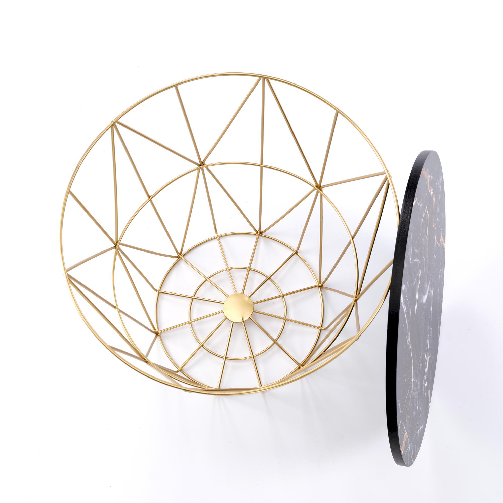 HARISSA_G ława stelaż - złoty, blat - czarny marmur (2p=8szt)