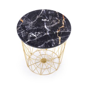 HARISSA_G ława stelaż - złoty, blat - czarny marmur (2p=8szt)