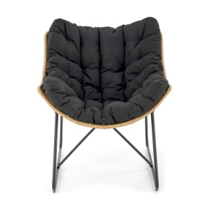 WHISPER fotel wypoczynkowy, czarny / naturalny