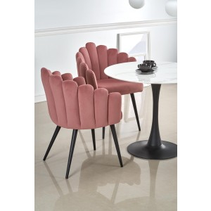 AMBROSIO stół okrągły, blat - marmur, noga - czarny