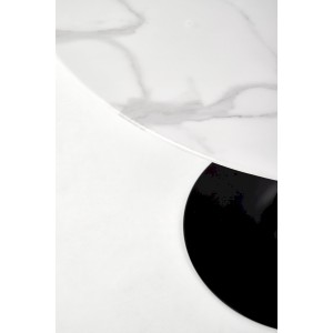 AMBROSIO stół okrągły, blat - marmur, noga - czarny