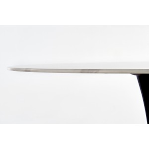 AMBROSIO stół okrągły, blat - marmur, noga - czarny