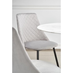 AMBROSIO stół okrągły, blat - marmur, noga - czarny