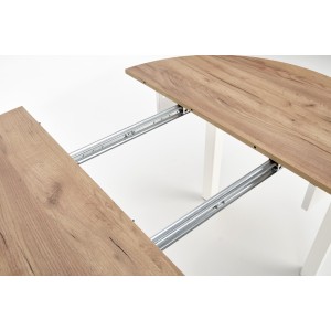 RINGO stół kolor blat dąb craft, nogi - biały (102-142x102x76 cm)