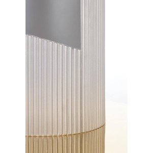 MUSCAT stół rozkładany blat - popielaty marmur, noga - jasny popiel / złoty