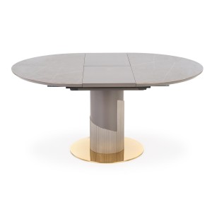 MUSCAT stół rozkładany blat - popielaty marmur, noga - jasny popiel / złoty