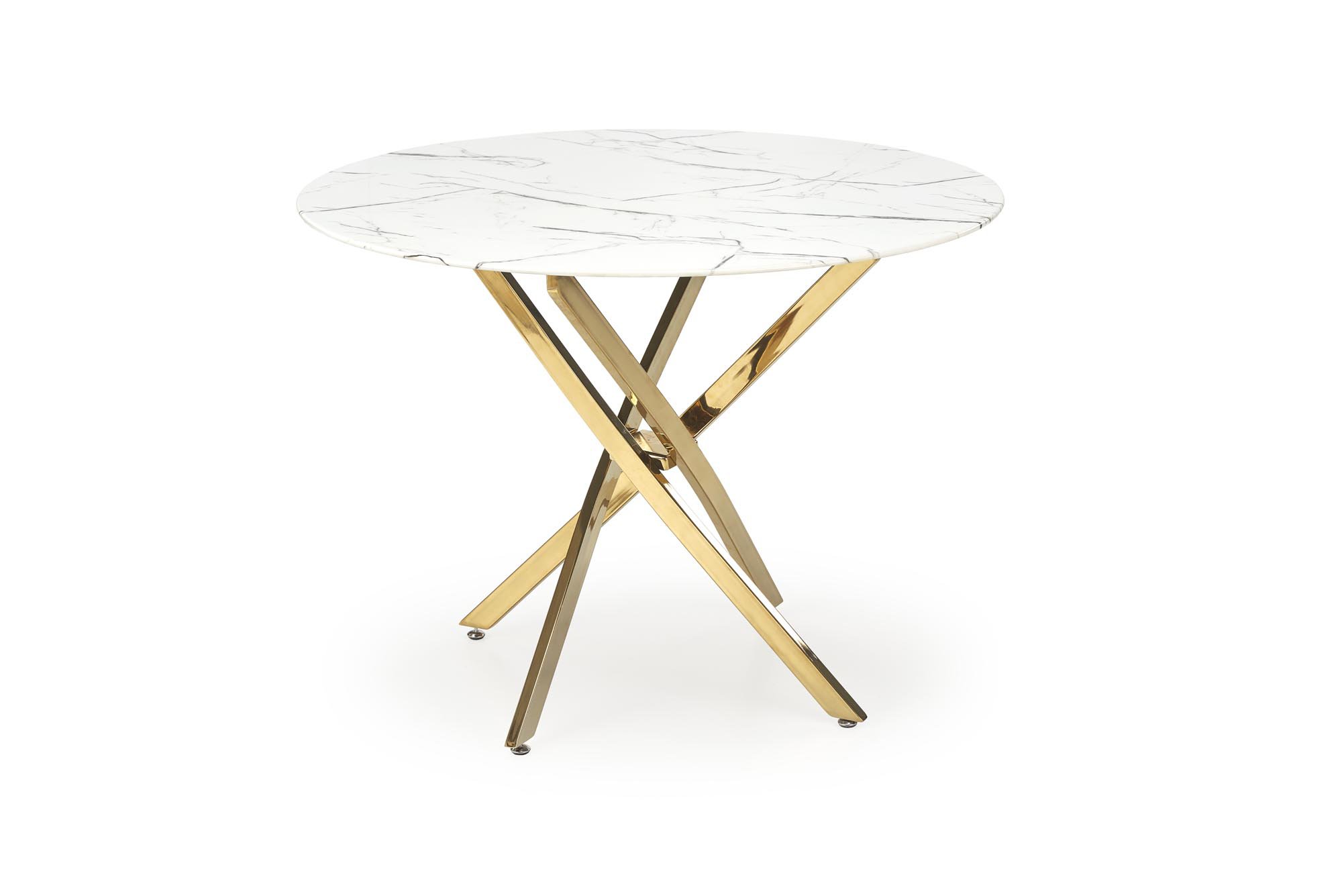 RAYMOND 2 stół, blat - biały marmur, nogi - złoty