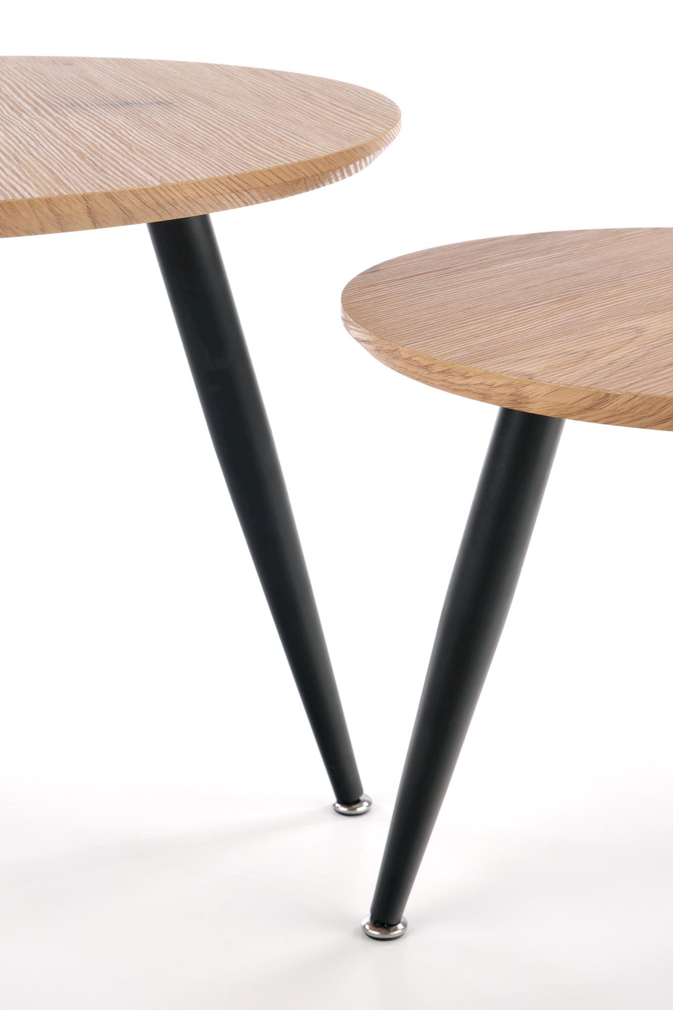 MENTONA 2, zestaw 2 ław dąb złoty/czarny (2p=1kpl)