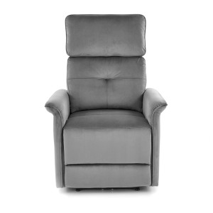 SEMIR fotel z funkcja elektrycznego rozkładania / gniazdo USB, popielaty