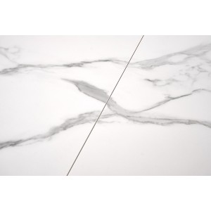 VIVALDI stół rozkładany blat - biały marmur, nogi - biały