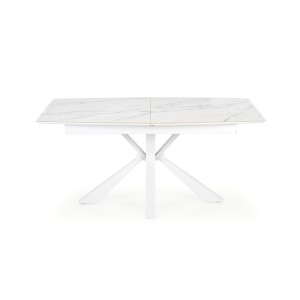 VIVALDI stół rozkładany blat - biały marmur, nogi - biały