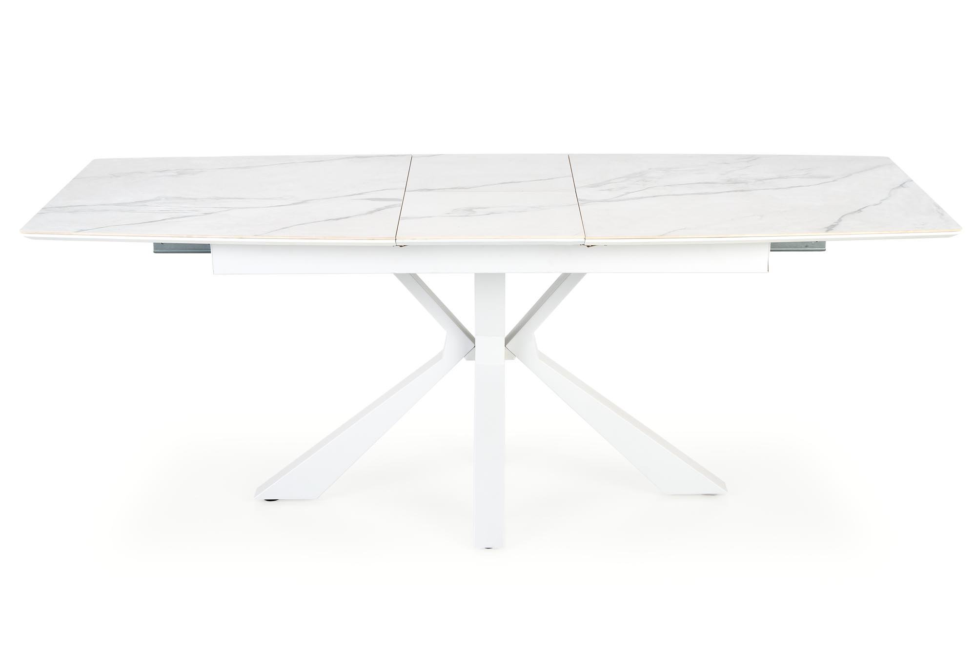 VIVALDI stół rozkładany blat - biały marmur, nogi - biały